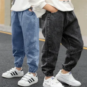 Boys Denim Pants Elastic Waist Trousers