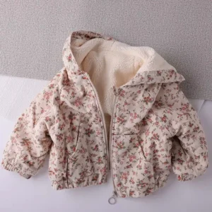 Girls floral hooded jacket